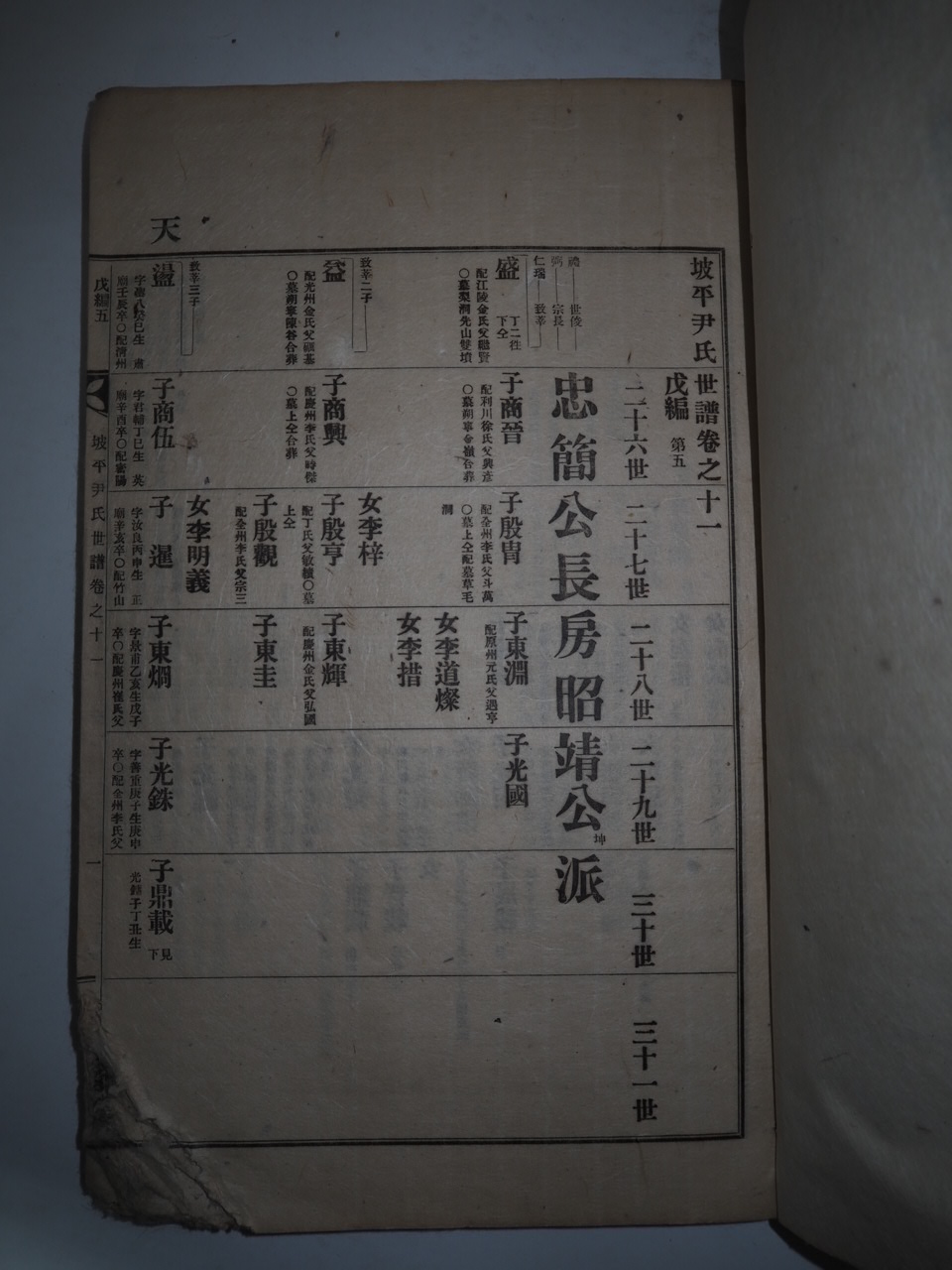 연활자본 파평윤씨세보(坡平尹氏世譜) 13책