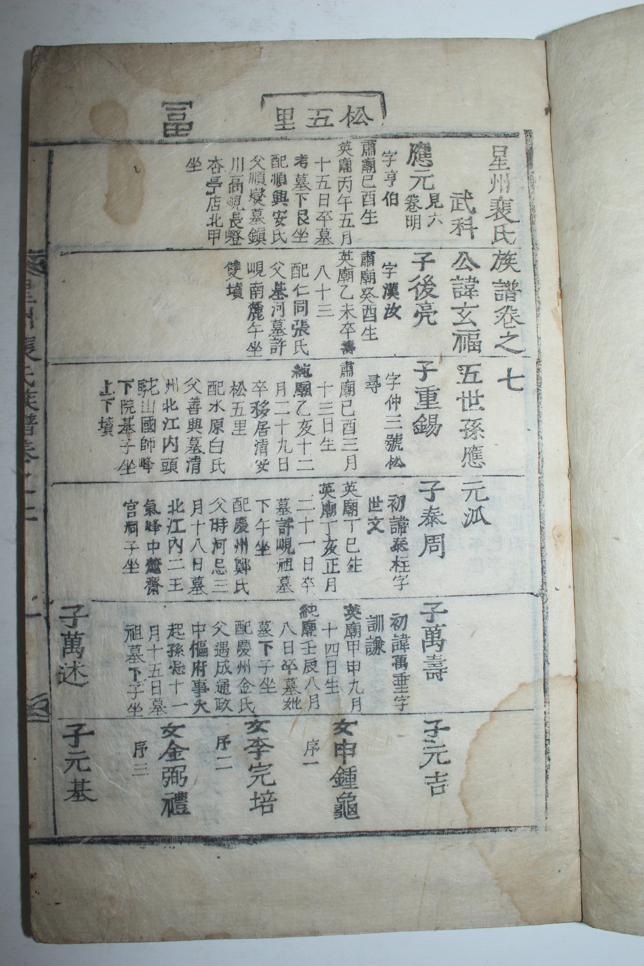 1868년 목활자본 성주배씨족보(星州裵氏族譜) 7권7책완질