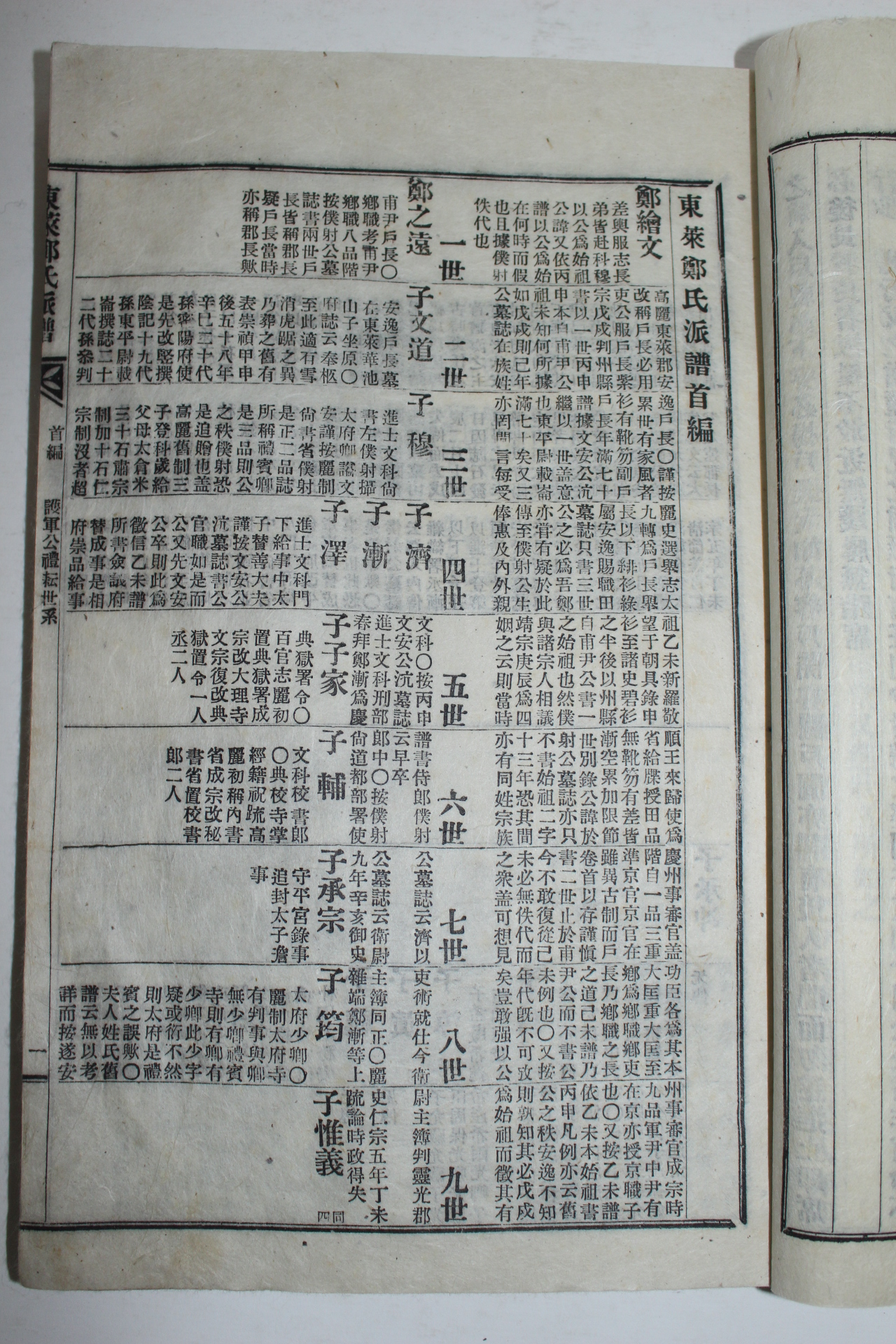 1957년 연활자본 동래정씨파보(東萊鄭氏派譜) 5책완질