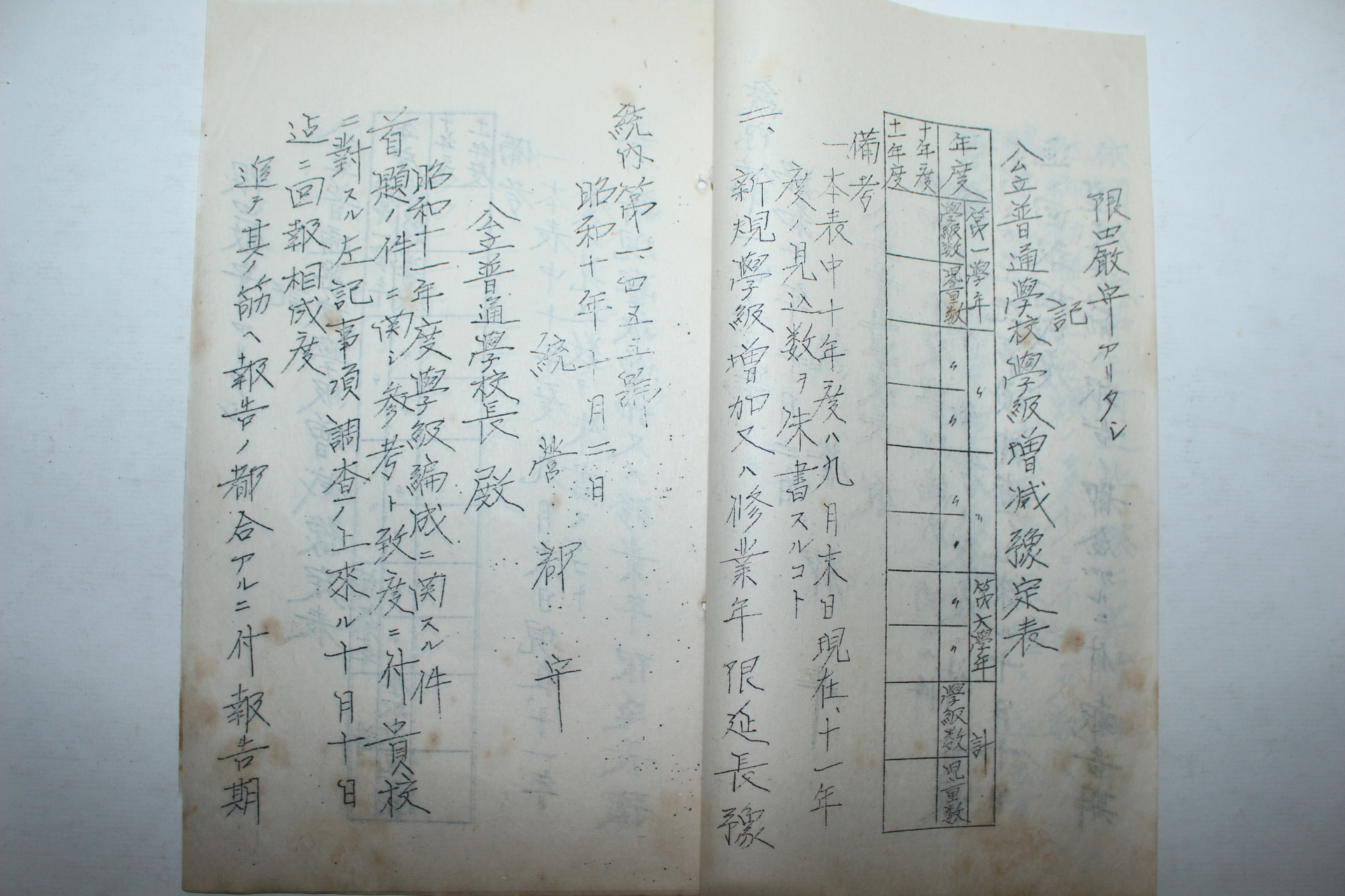 1935년 통영 학교관련문서 6장