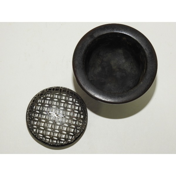 명품-청동에 은합금 두껑 삼족향로