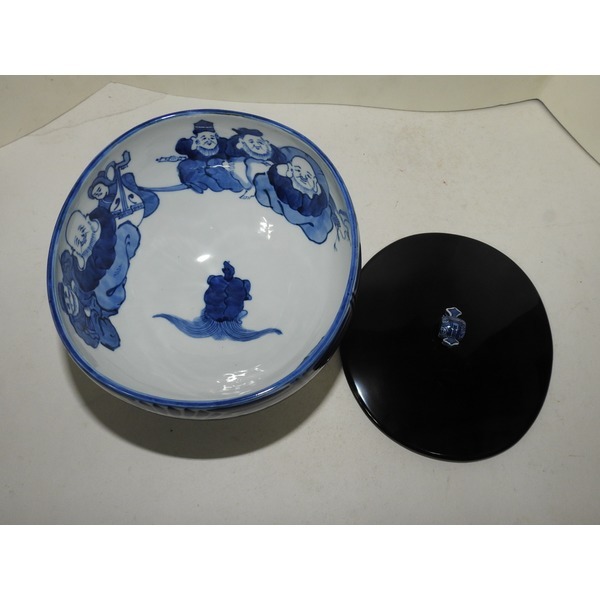 명품-청화백자 복신문 나무두껑 수통