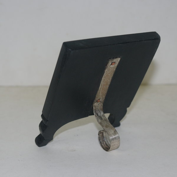 골동 흑단나무에 자개 청동신선상