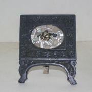 골동 흑단나무에 자개 청동신선상