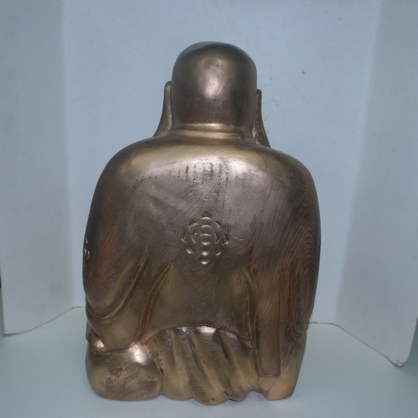 원목나무에 금채된 포대화상