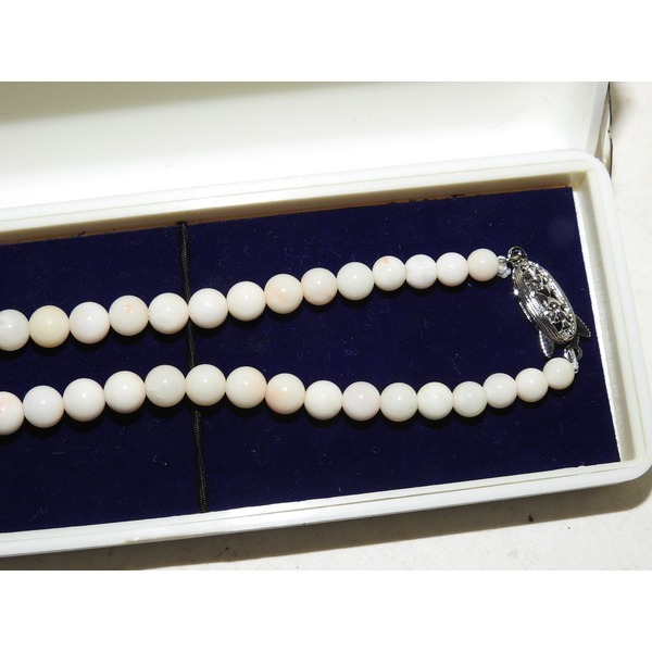 순은이음새고리에 진품산호 목걸이