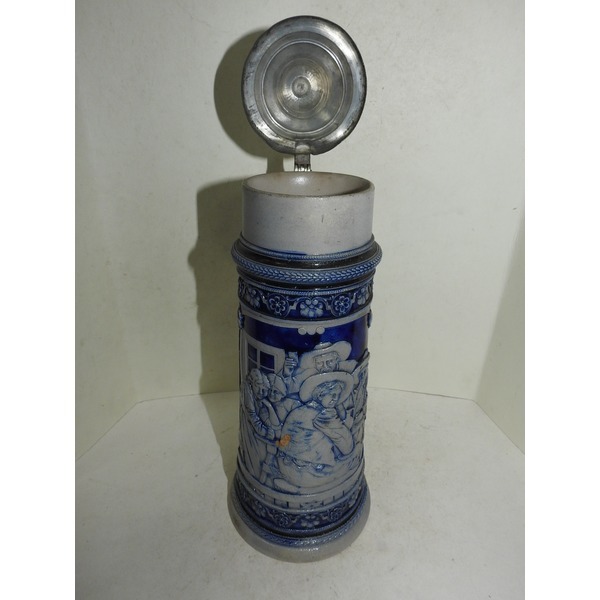 골동-독일산 주석에 청자 인물문 맥주잔