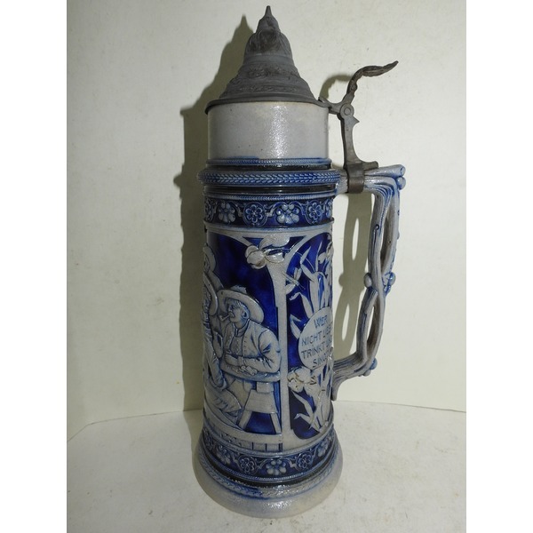 골동-독일산 주석에 청자 인물문 맥주잔