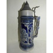 골동-독일산 주석에 청자 인물문 맥주잔