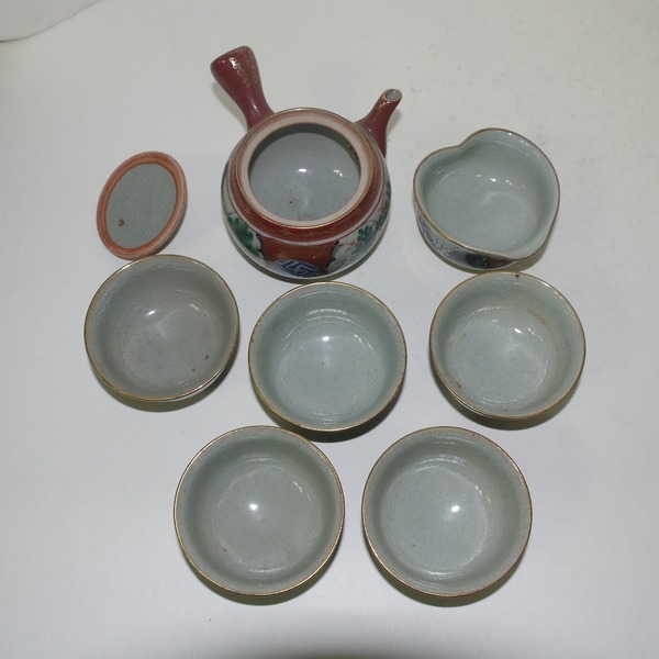 고구다니(九谷) 진사금채화문 5인다기