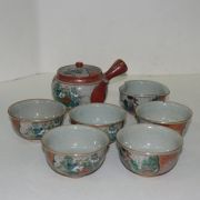 고구다니(九谷) 진사금채화문 5인다기