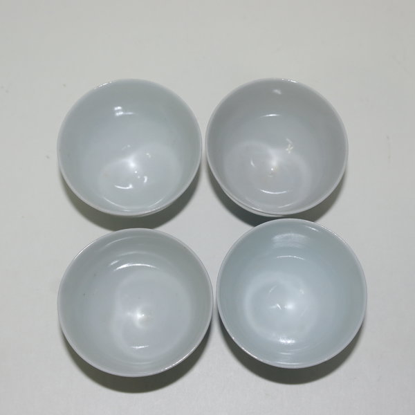 100년이상된 청화백자줄문 잔4점