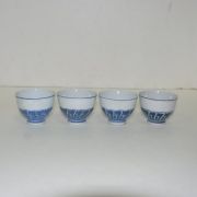100년이상된 청화백자줄문 잔4점