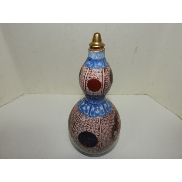 진사백자금채호리형 주병