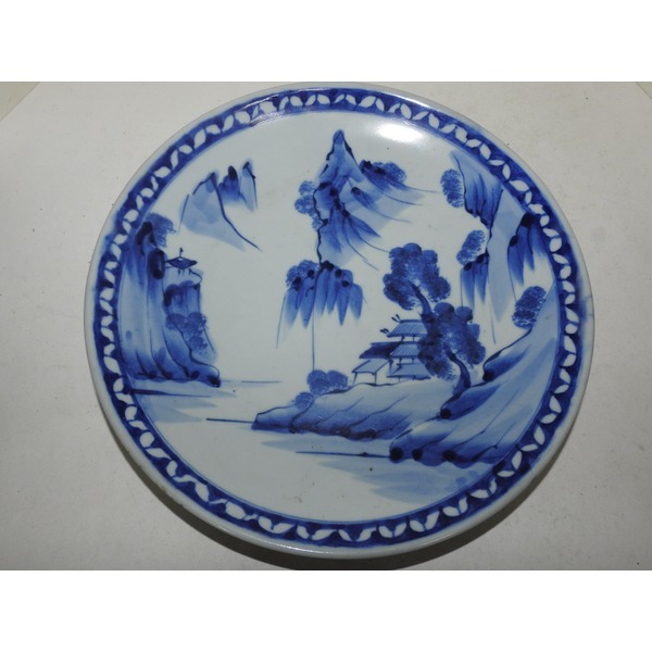 골동-100년이상된 청화백자산수문 대완