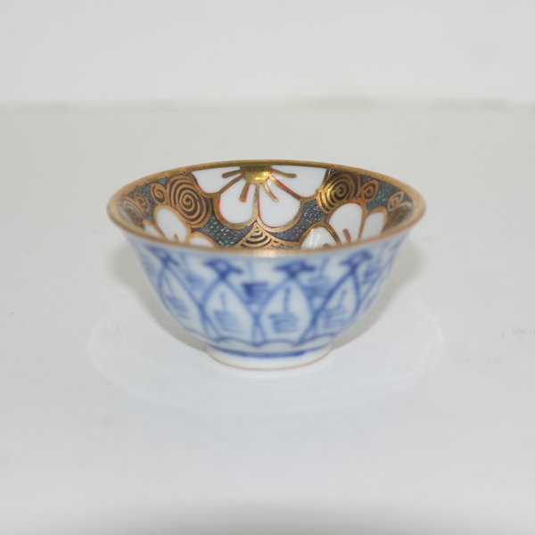 고구다니 청화백자진사금채화문 잔 5점