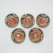 고구다니 청화백자진사금채화문 잔 5점