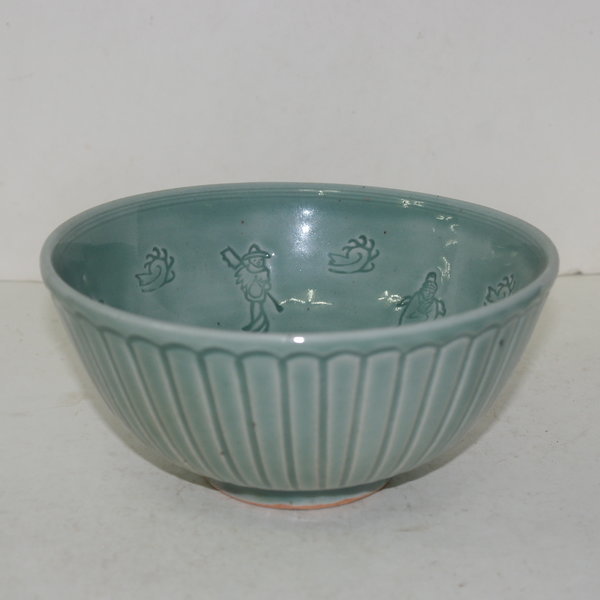 연대가좋은 청자 조선인물 사신문 대완