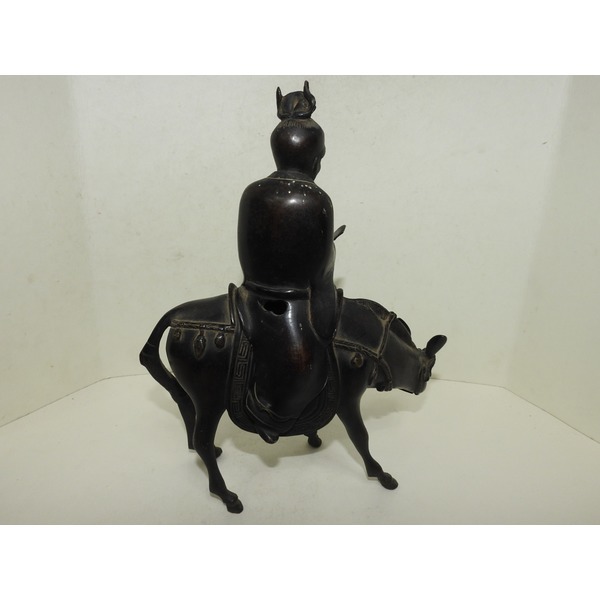 골동-묵직한 청동으로된 말을탄 신선 향로