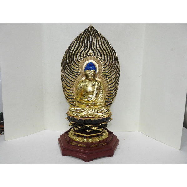 골동-나무에 순금채된 좌불상