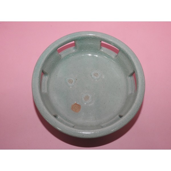 명품-청자 굽다리투각 도자기 벼루