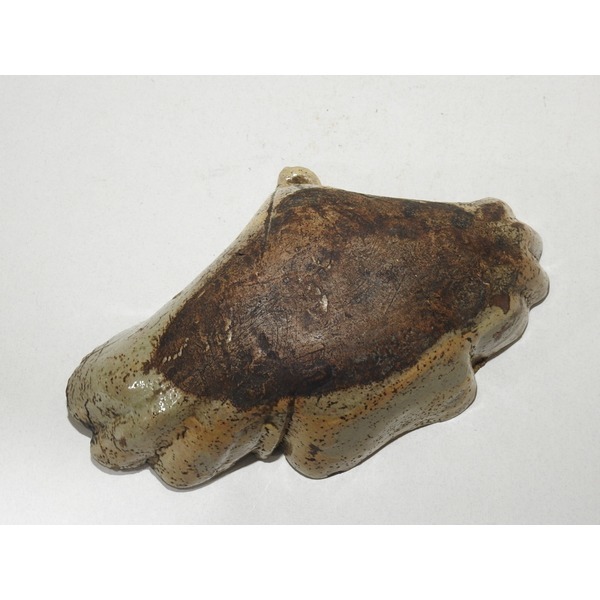 골동-100년이상된 분청자 철화화문 나뭇잎완