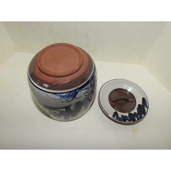 분청자 산수문 수통 차통