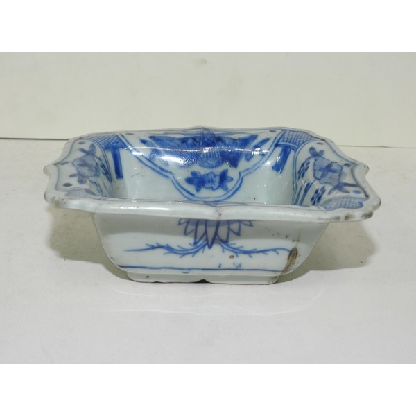 골동-청화백자 화문 사각수완