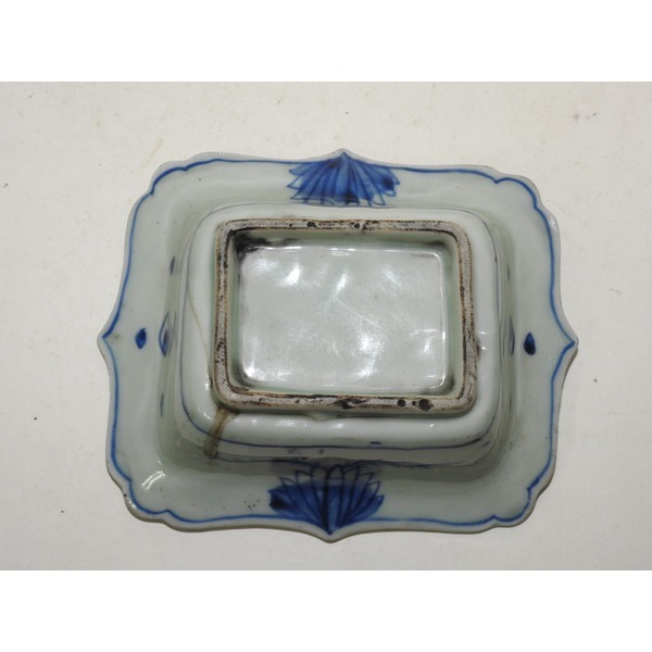 골동-청화백자 화문 사각수완
