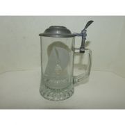 골동-독일산 주석두껑 유리맥주잔