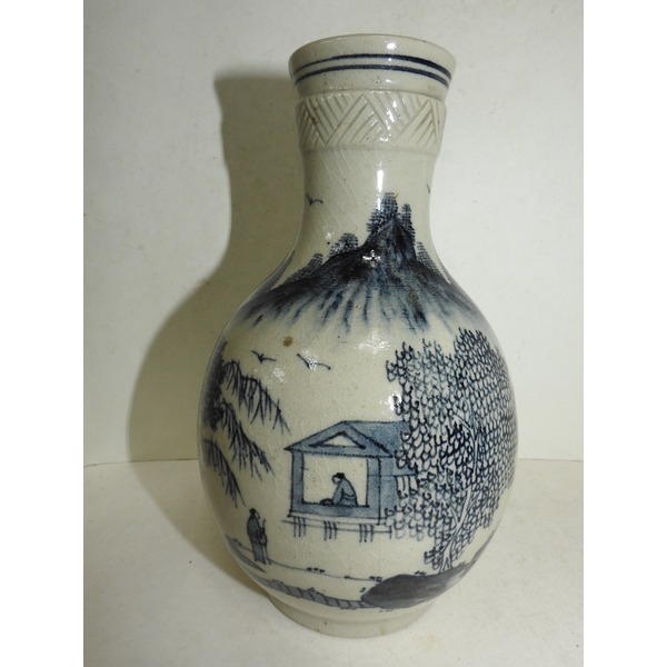 골동-분청자 철화산수문 호