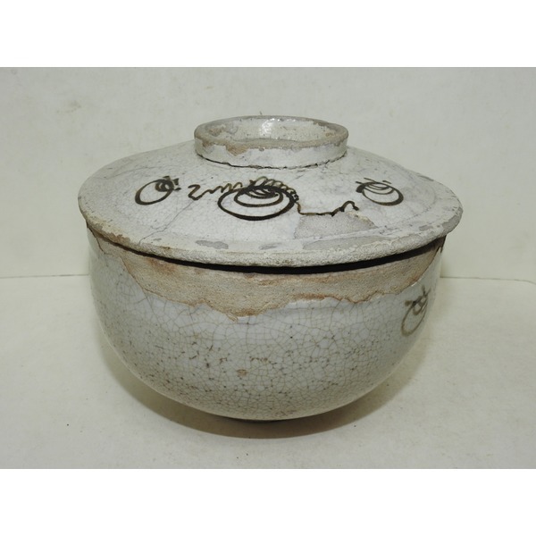 골동-에도시기 철화백자추상화문 합