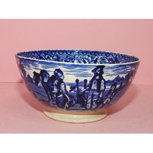 명품-유럽골동 청화백자인물문 자완