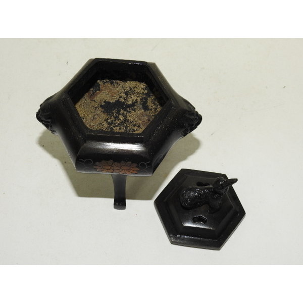 일본 청동상감 해태용 향로