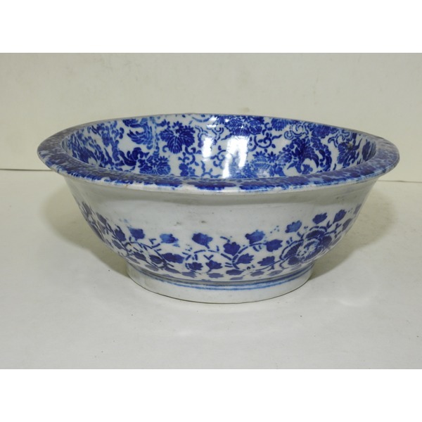 골동-100년이상된 청화백자화문 대완