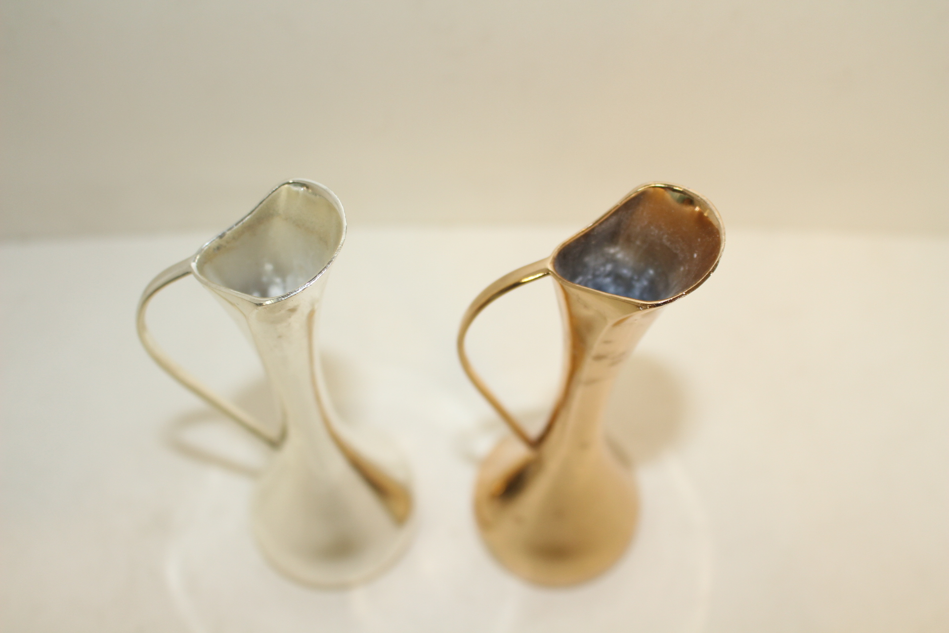 청동백동으로된 한송이 화병 2점셋트