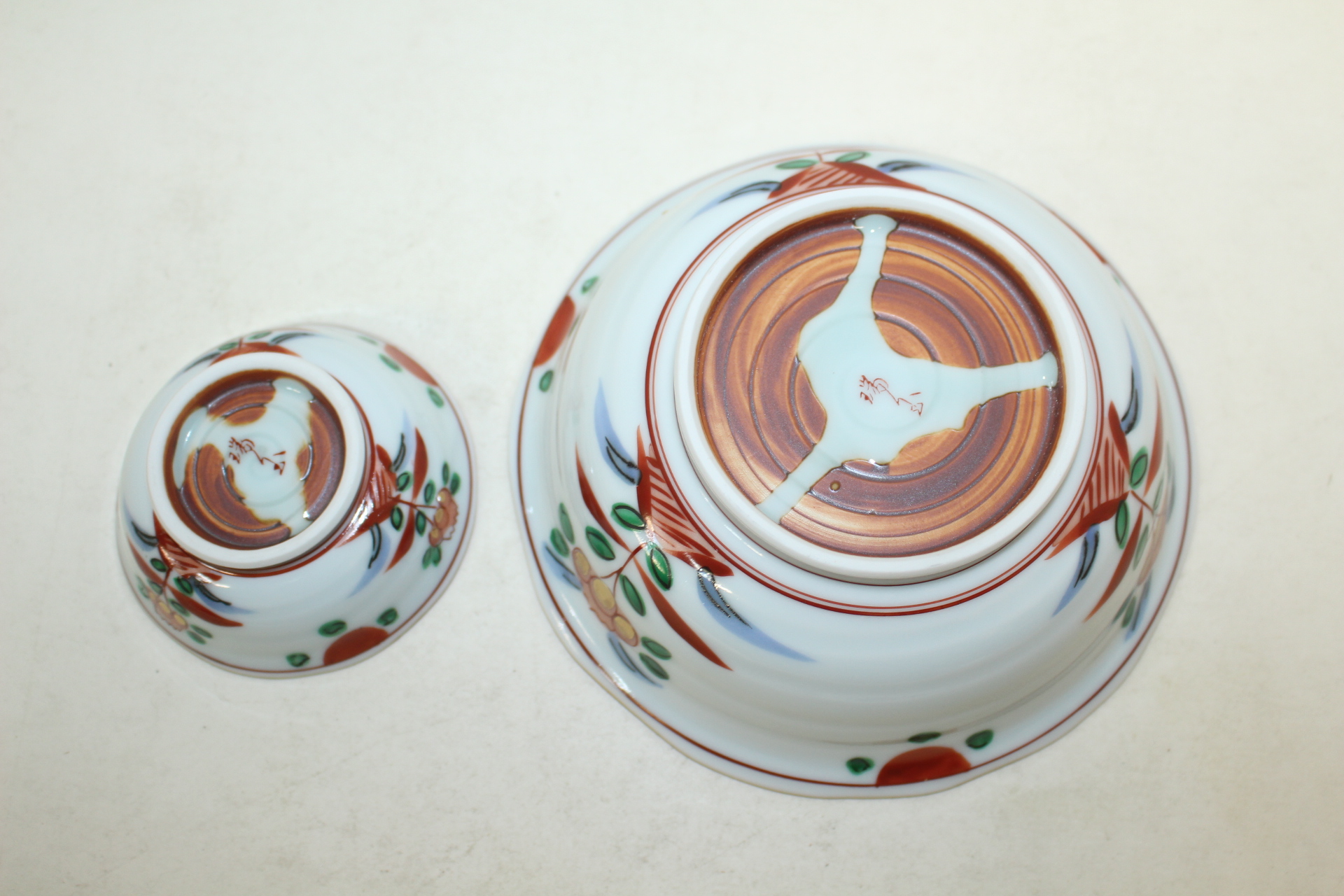 진사백자 청화화문 화형완 10점셋트