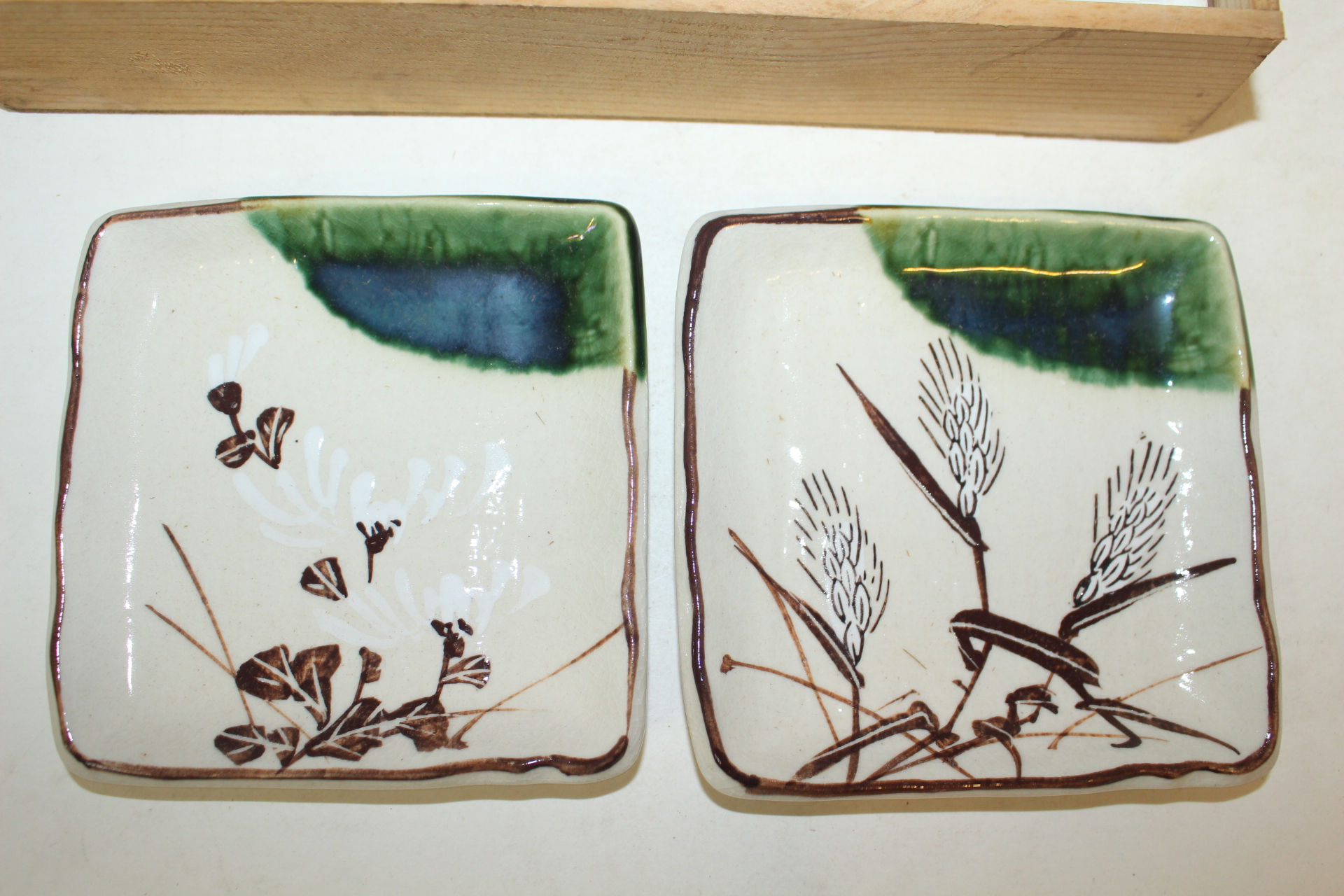 오리배청자 철화화문 사각완 5점셋트