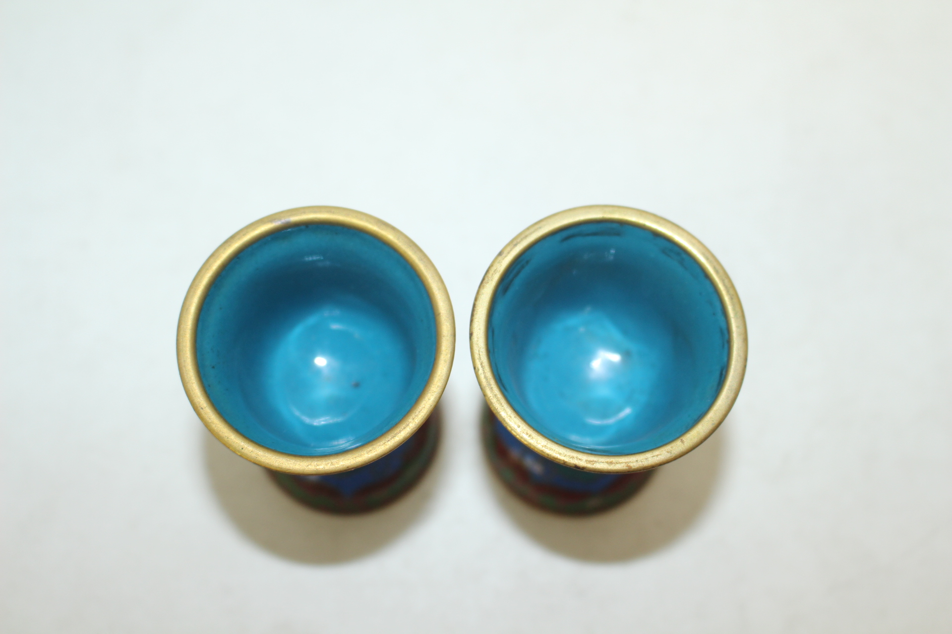 청동칠보화문 굽다리잔 2점