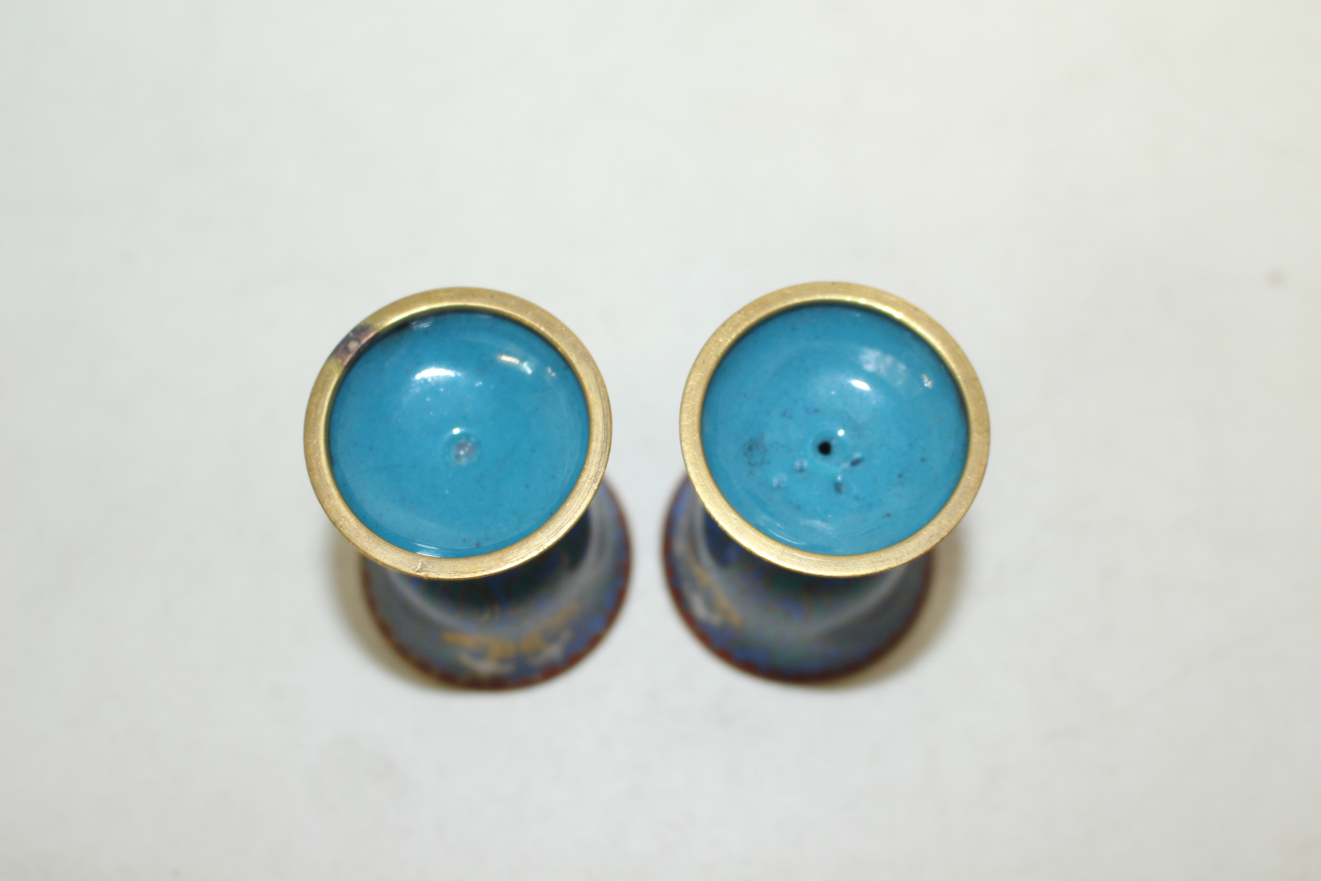 청동칠보화문 굽다리잔 2점