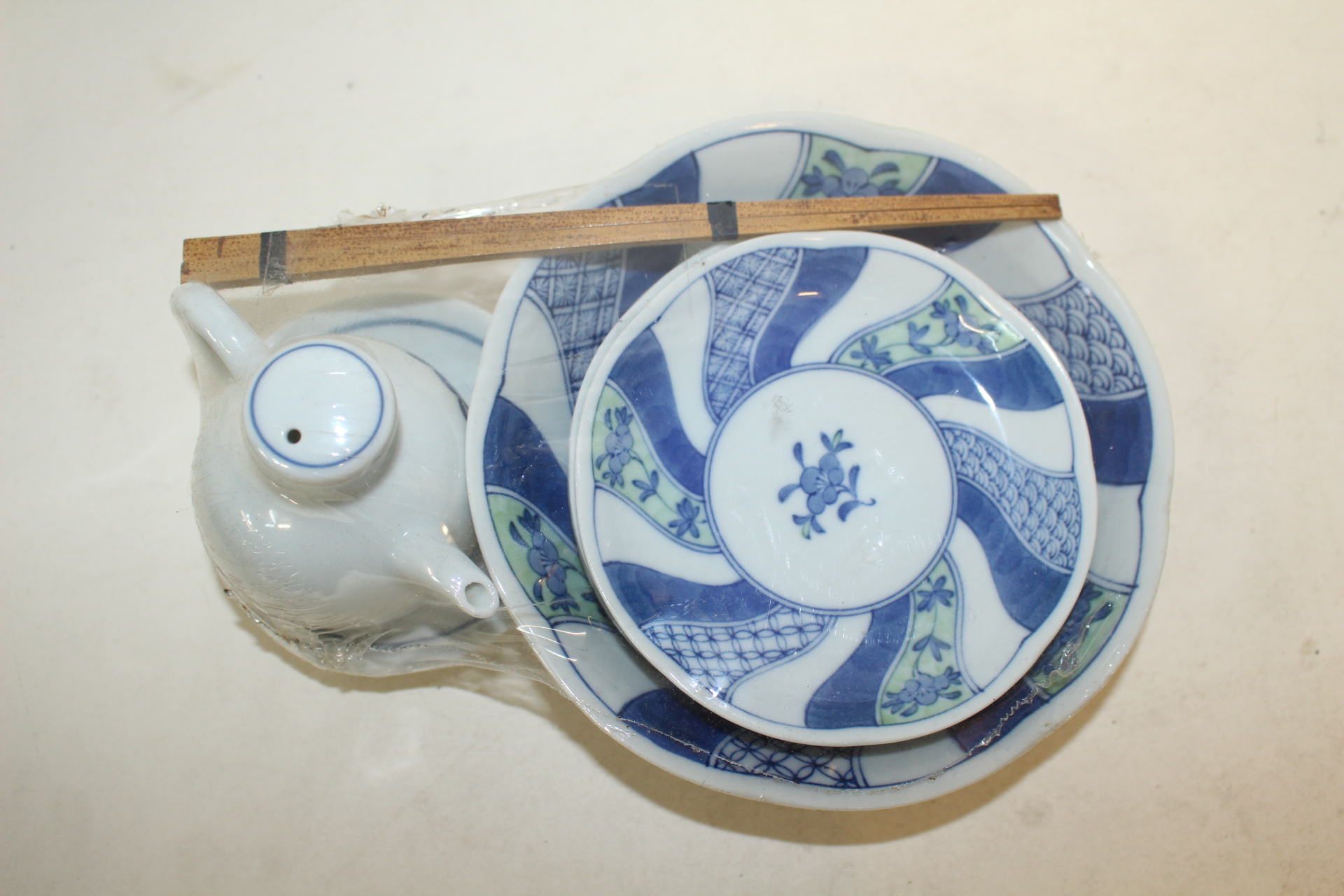 이마리 청화백자 화문완과 주자셋트