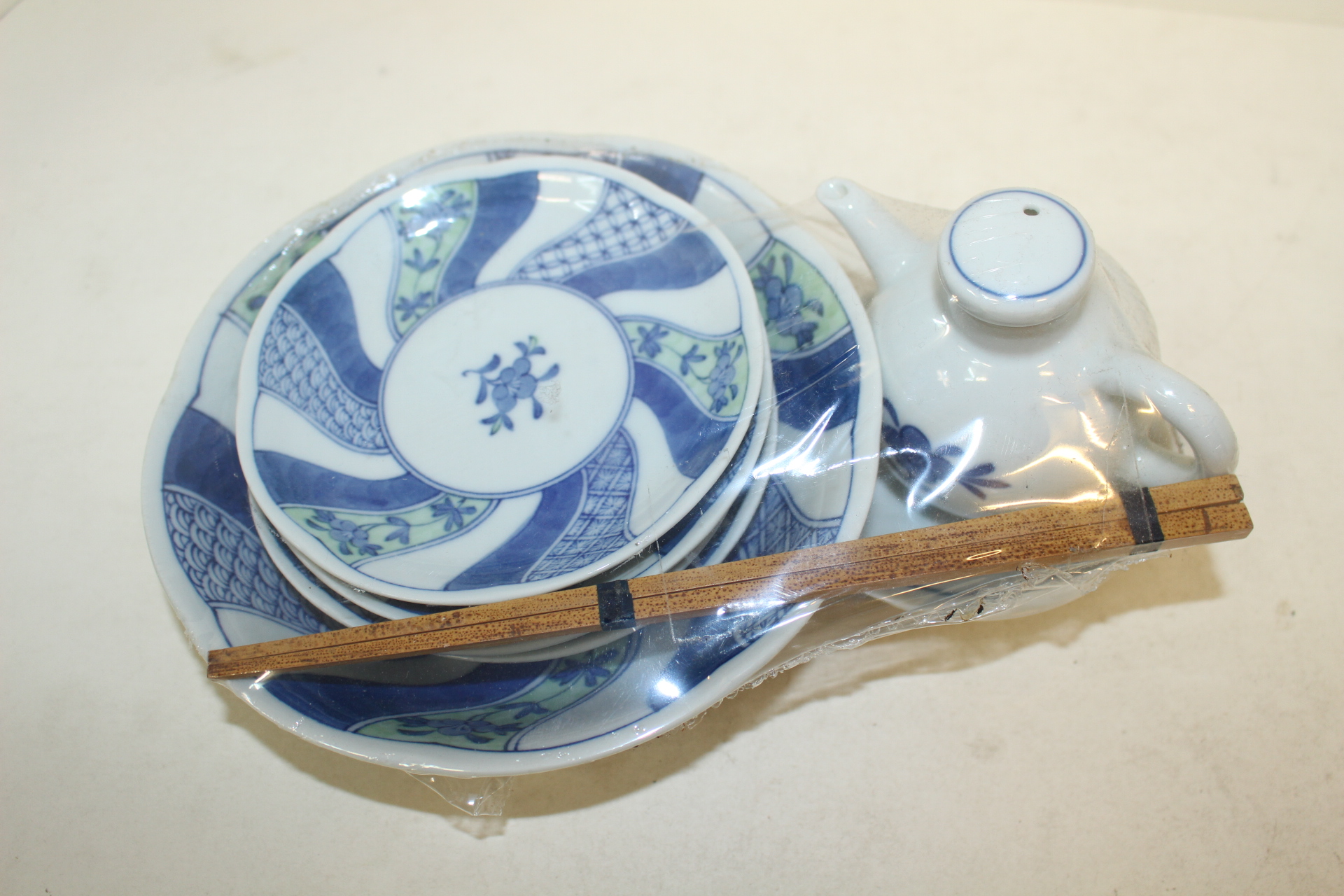 이마리 청화백자 화문완과 주자셋트