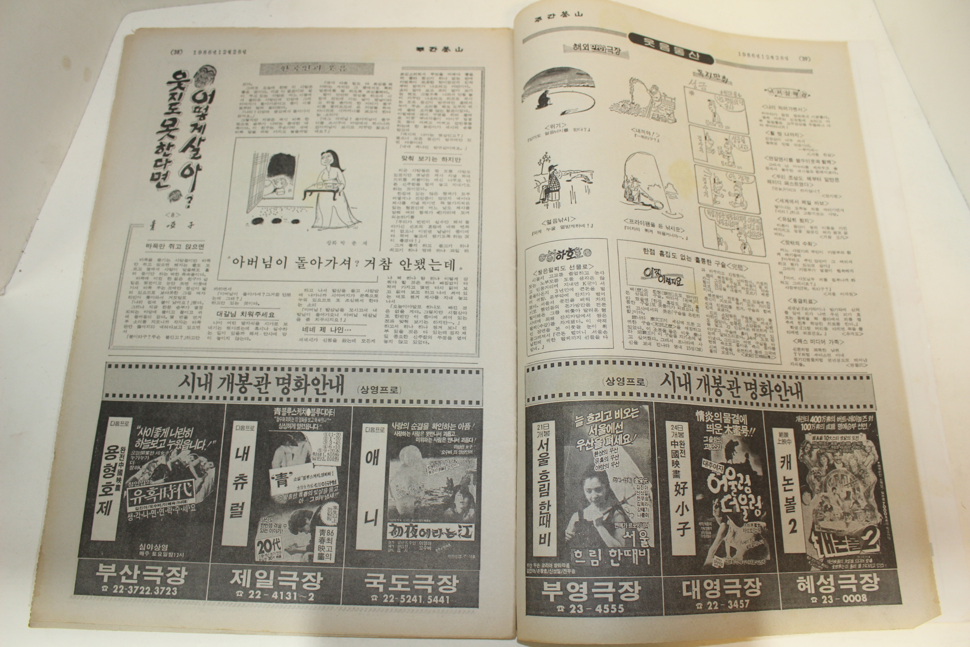 1986년 주간부산 잡지 12월28일자