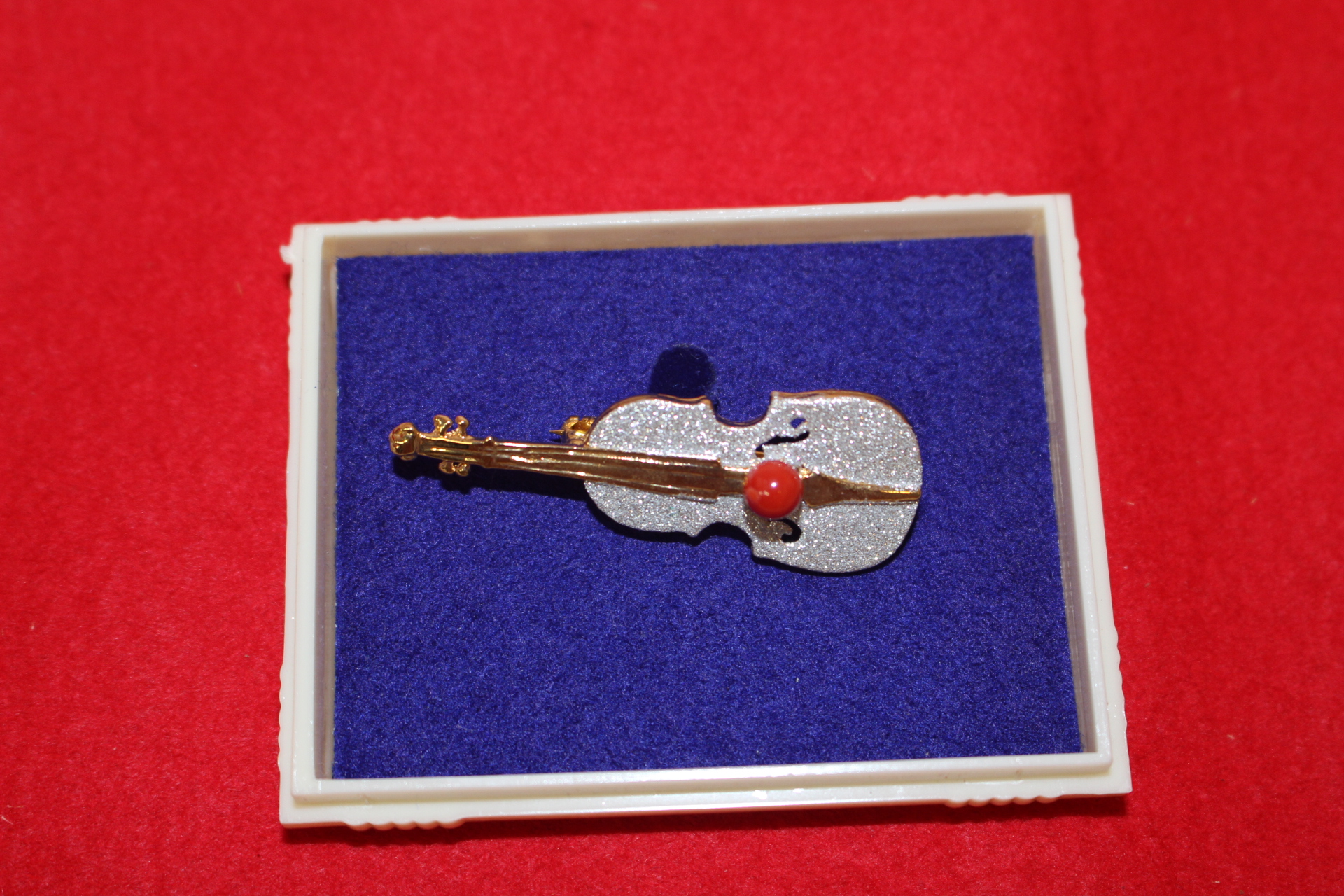 바이올린 산호가 장식된 브롯지