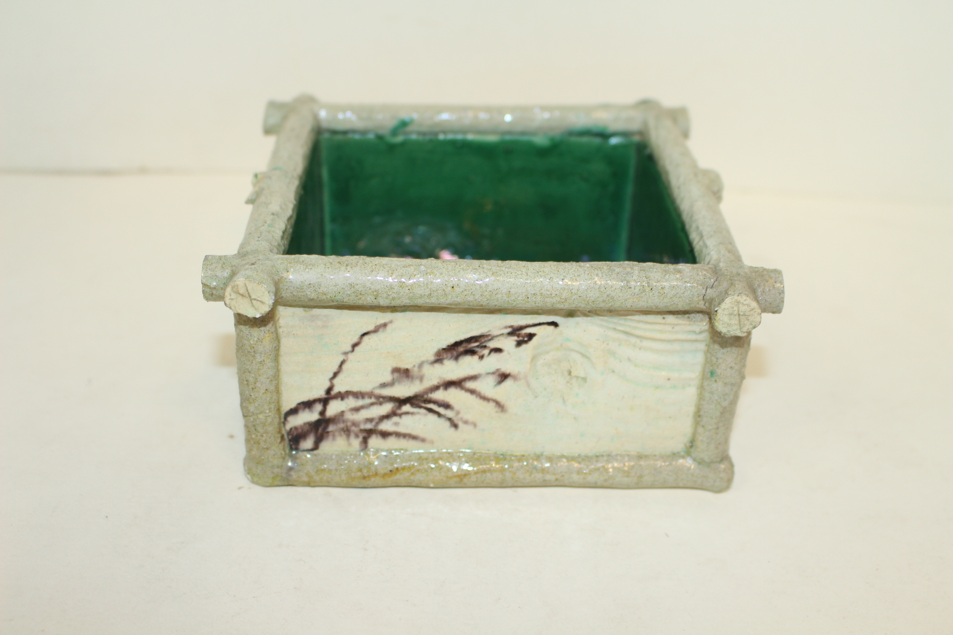 분청자 우물모양 사각 수완