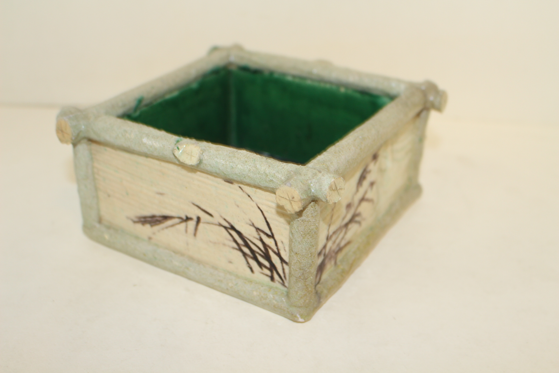 분청자 우물모양 사각 수완