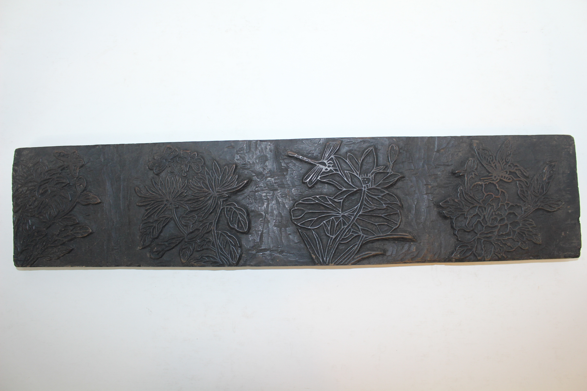 조선시대 나비,잠자리,화문이 조각된 시전지 목판