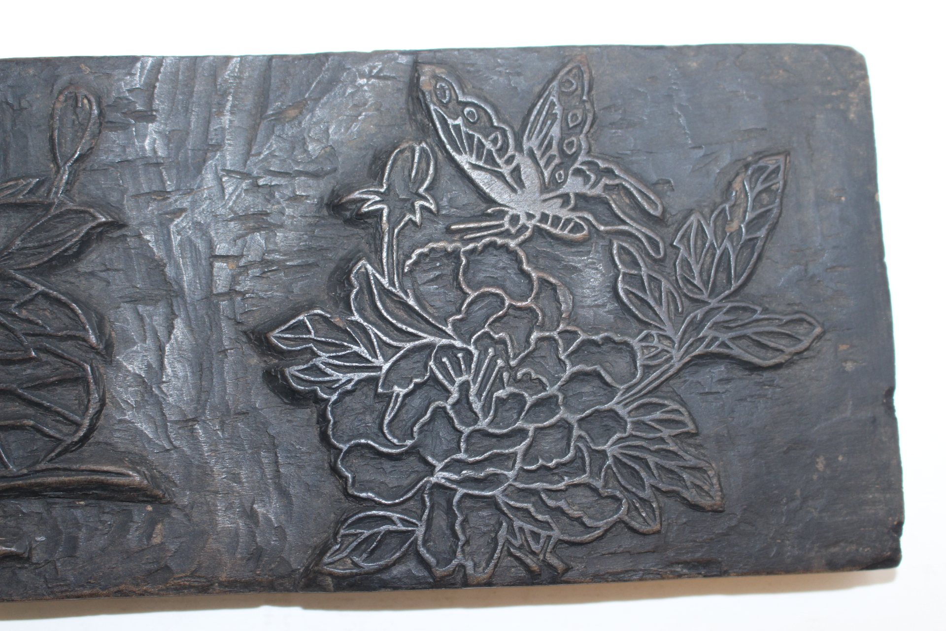 조선시대 나비,잠자리,화문이 조각된 시전지 목판