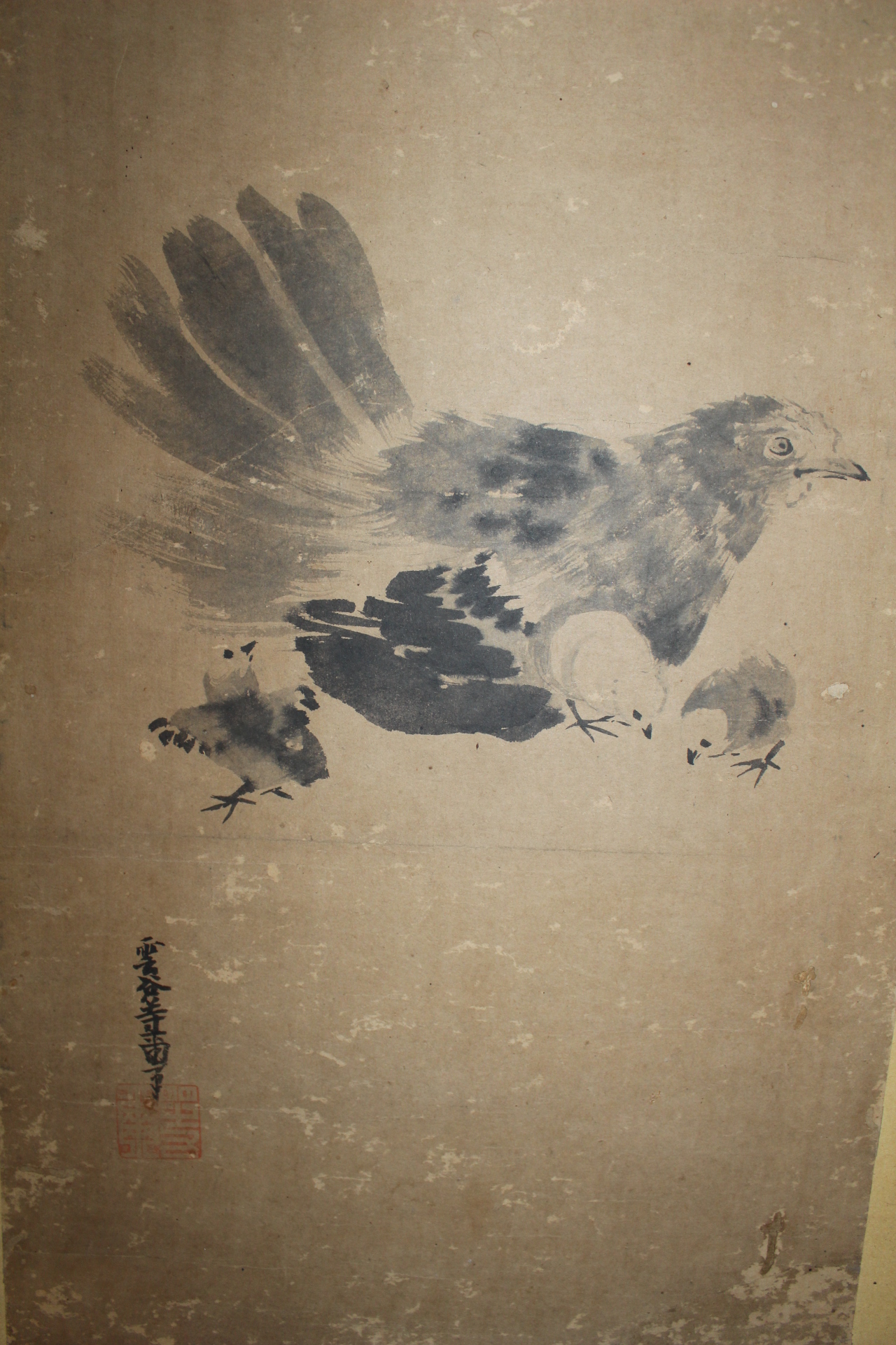 에도시기 종이에 수묵고사화도 6폭병풍