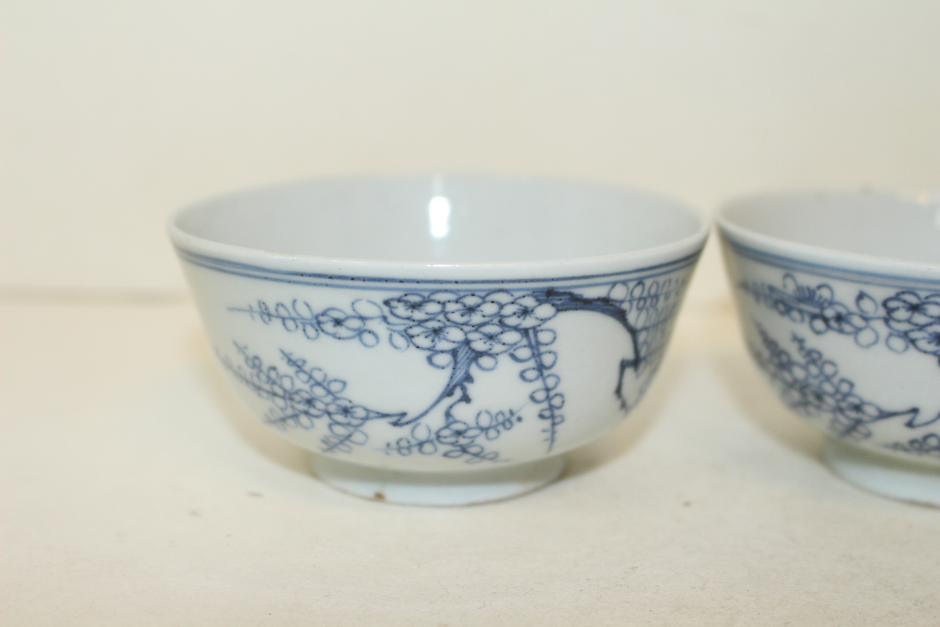 연대가좋은 청화백자화문 잔 3점